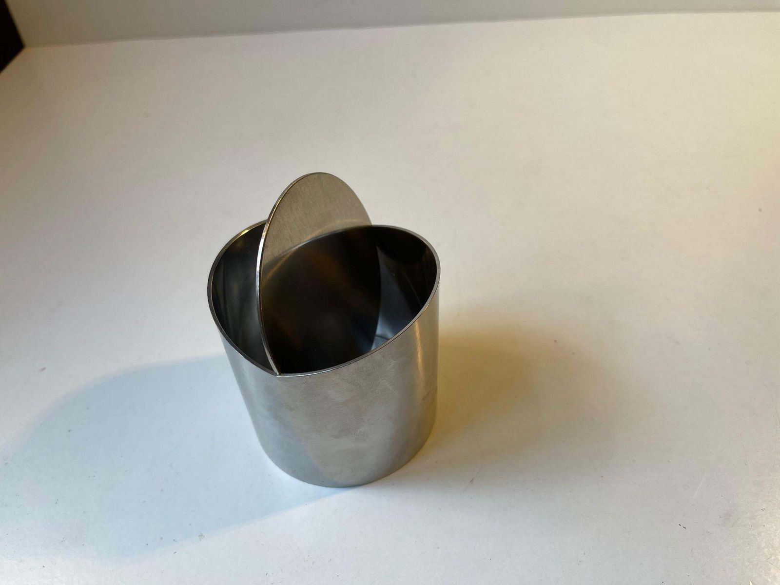 Danish Minimalist Stainless Steel Ashtray By Roelandt For Stelton 1980s photo furniture