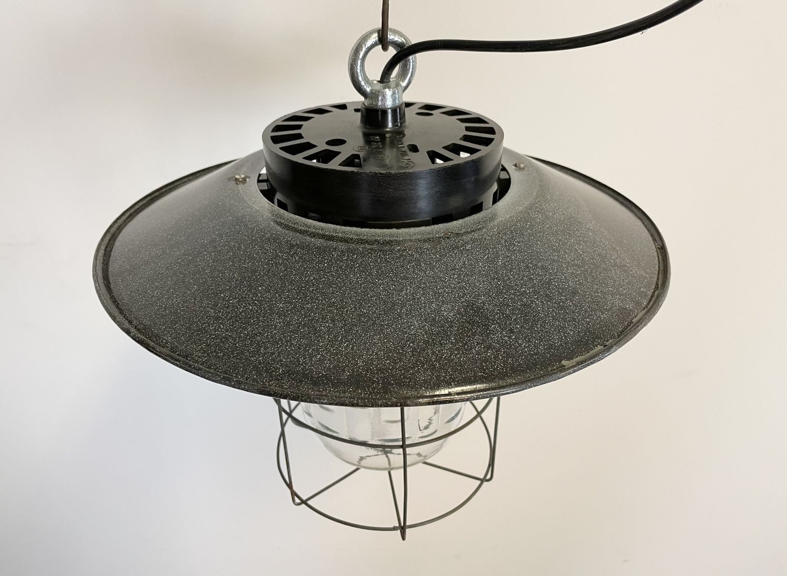Industrial Cage Pendant Lamp, 1960s, 4x photo Lighting