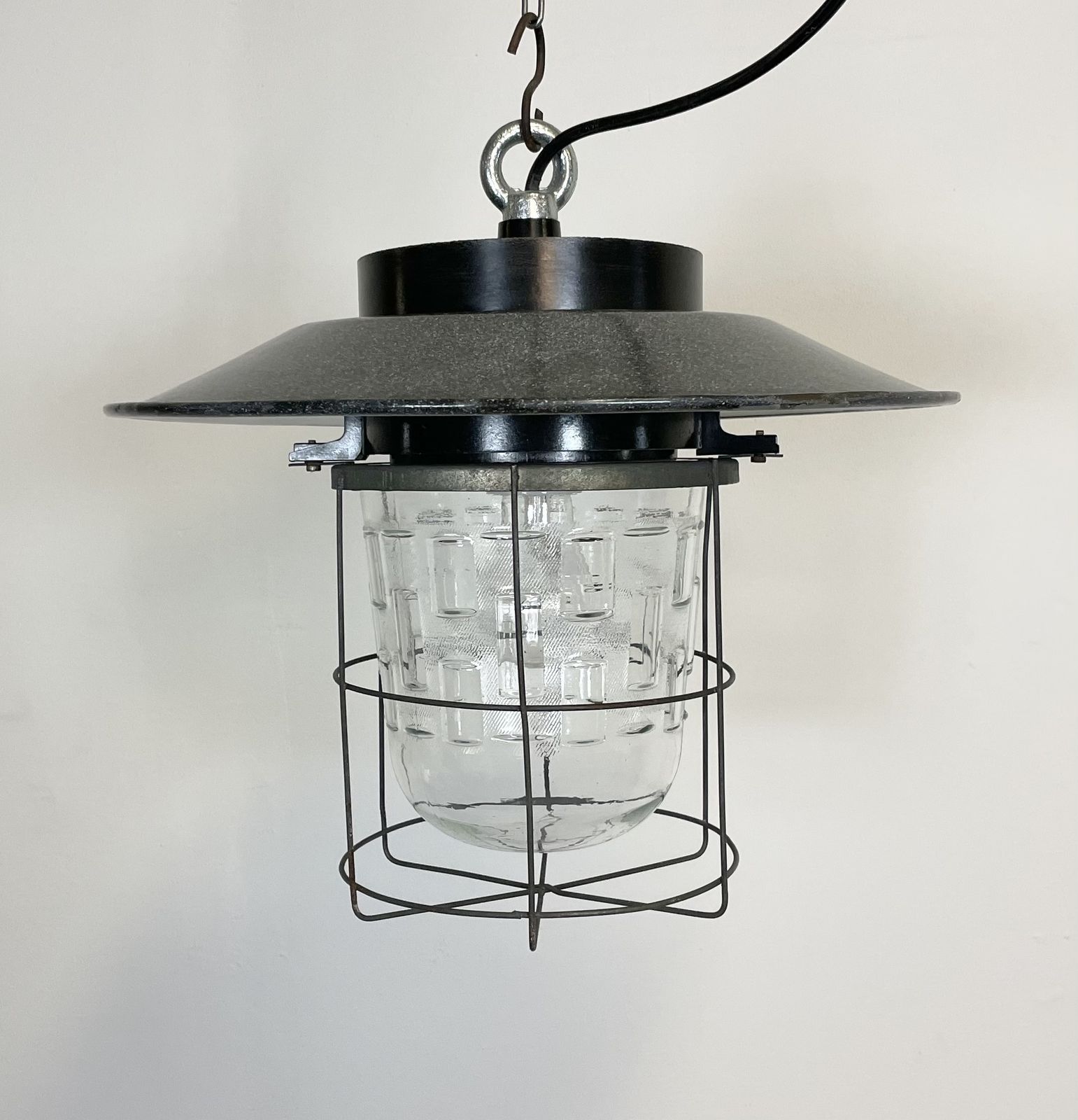 Industrial Cage Pendant Lamp, 1960s, 4x photo buy