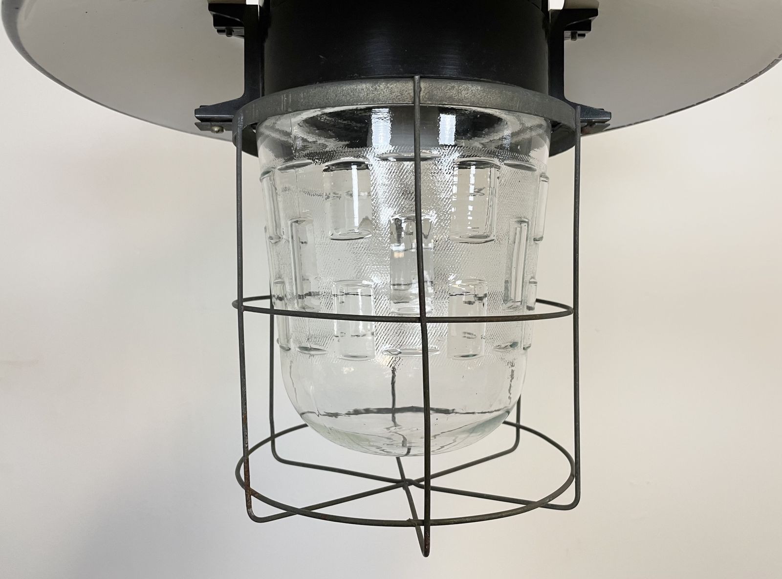 photo for sale Industrial Cage Pendant Lamp, 1960s, 4x