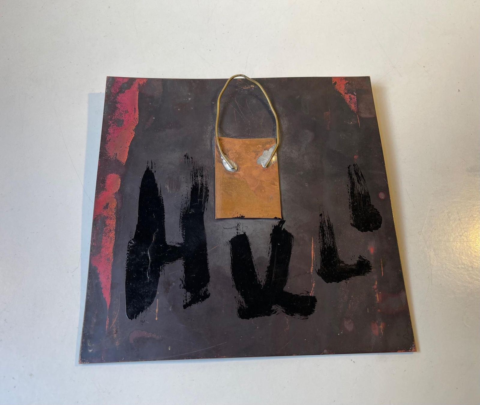 Modernist Enamel Art Work By Jacob Hull 1970s photo 1371.0