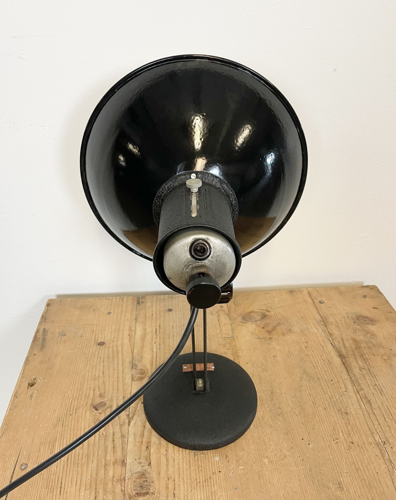 Vintage  Black Enamel Table Lamp, 1950s, 3x photo buy