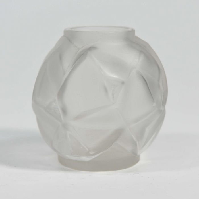 Art Deco Vase In Molded Glass With Geometric Shapes By Hunebelle photo furniture
