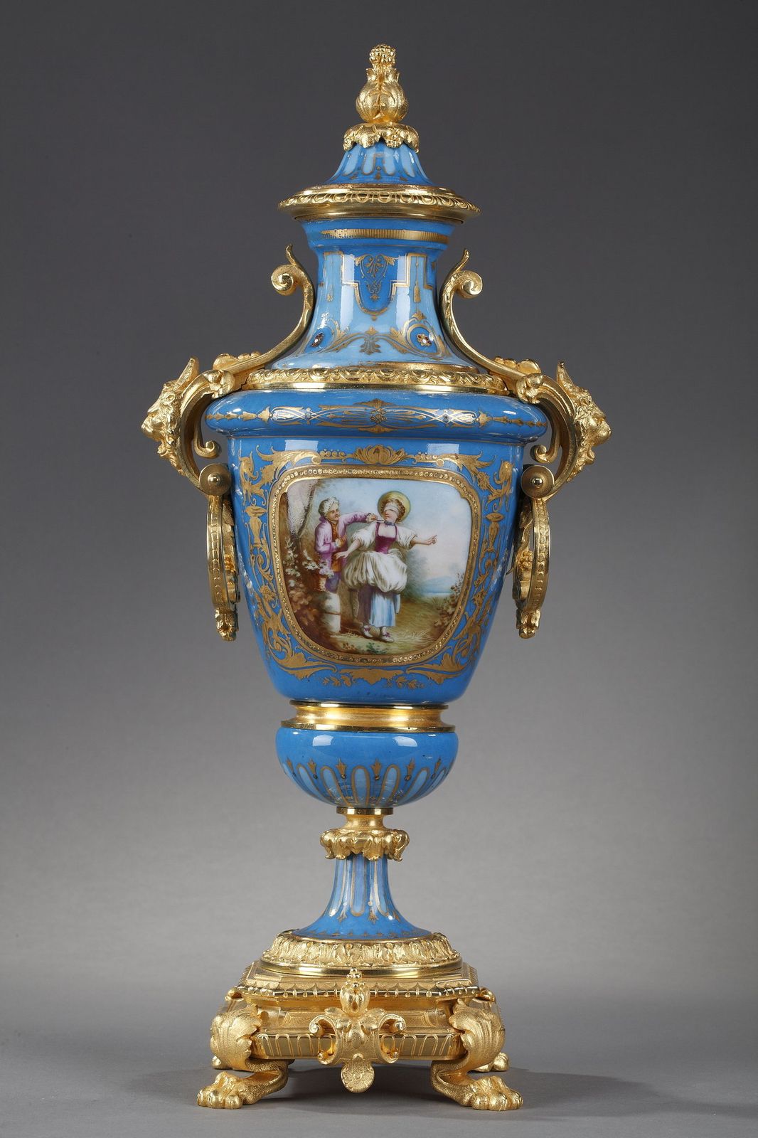 Pair Of Covered Vases In Polychrome Porcelain In The Taste Of Sèvres photo Home Decor