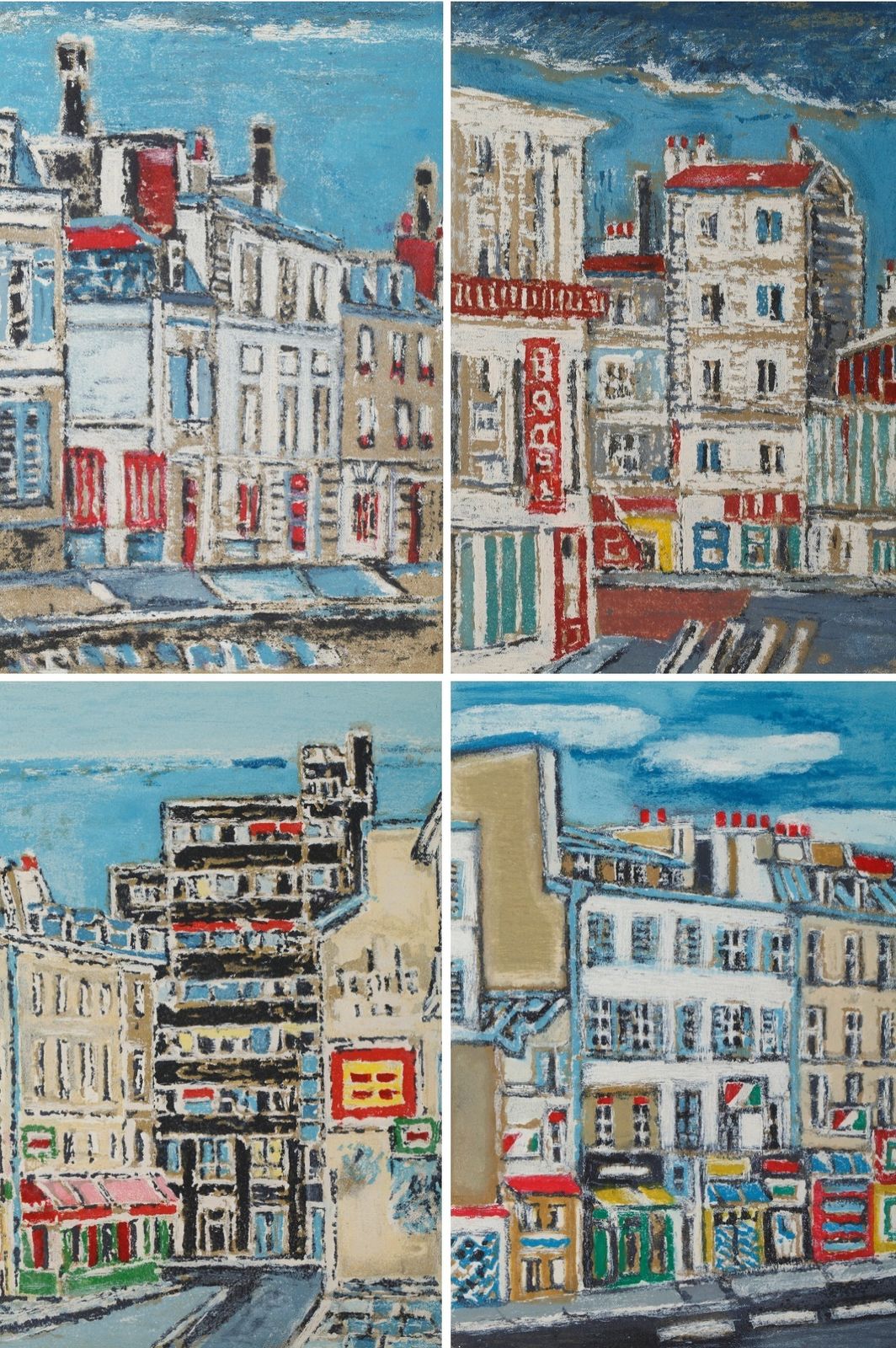 Four Engravings Of Paris By Orfeo Tamburini For The Series Paris 20+1