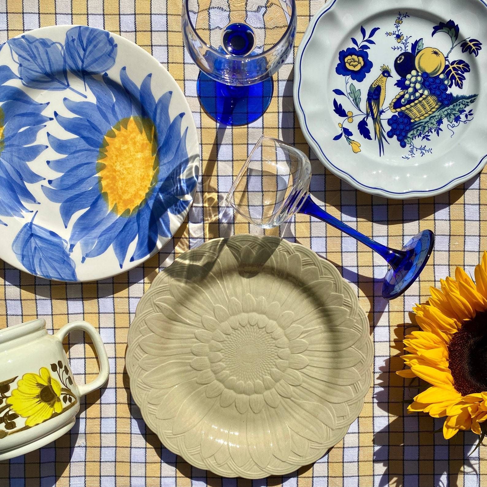 Antique 1877 Wedgwood Majolica Style Sunflower Plate photo for sale
