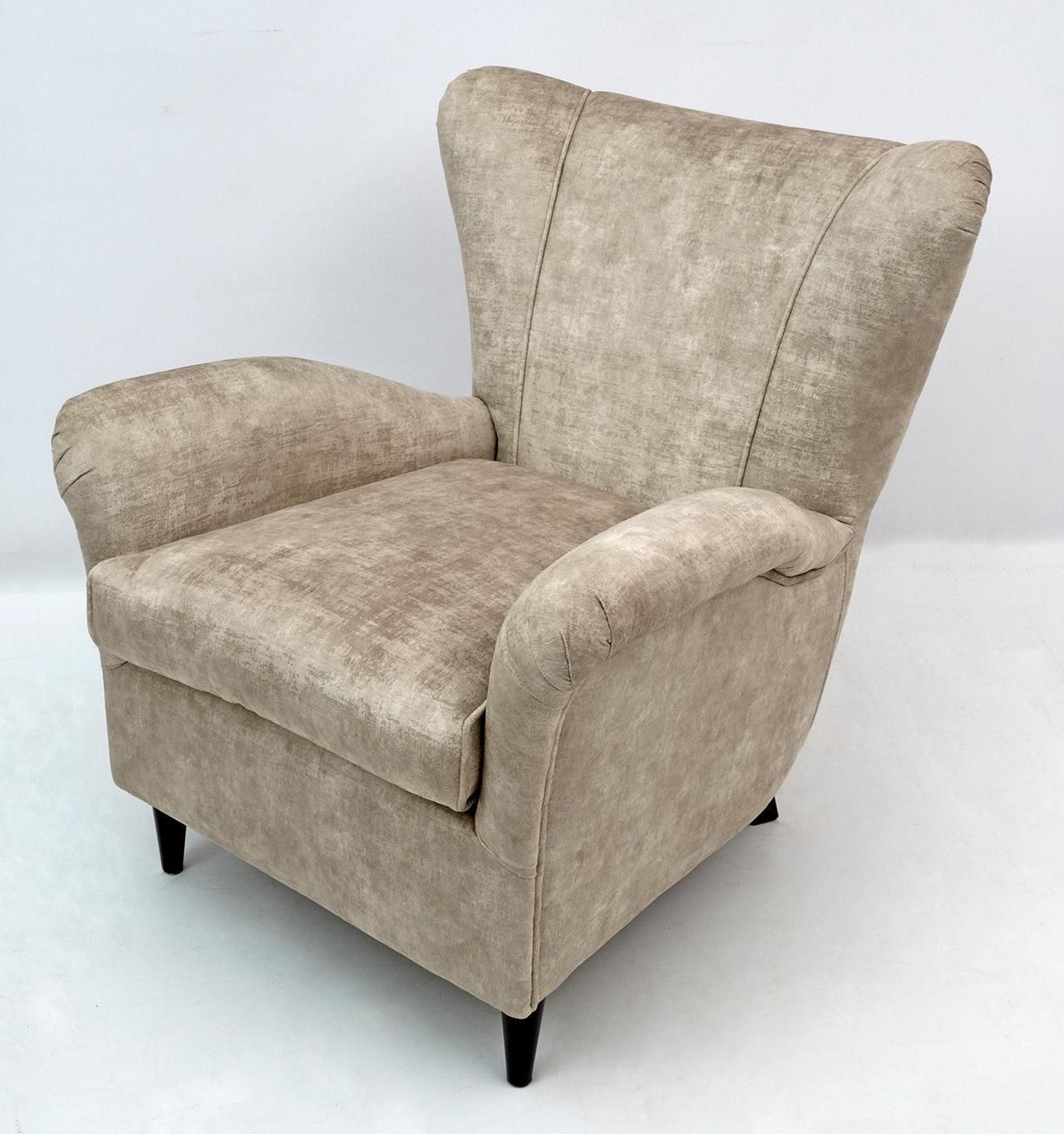 Pair Of Gio Ponti Mid Century Modern Italian Vintage Velvet Armchairs For Isa photo buy