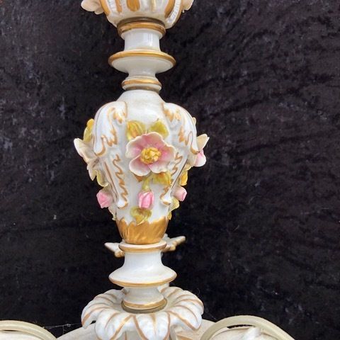 Capodimonte Porcelain Chandelier photo vintage