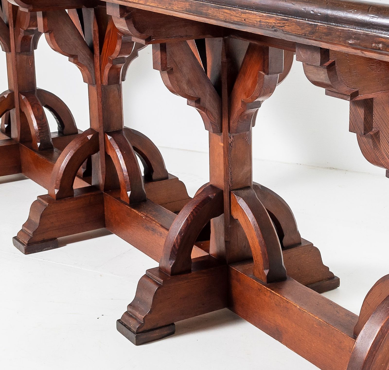 Large Scale Victorian Ecclesiastical Gothic Revival Aesthetic Centre Table In The Manner Of A.W.N Pugin photo Furniture