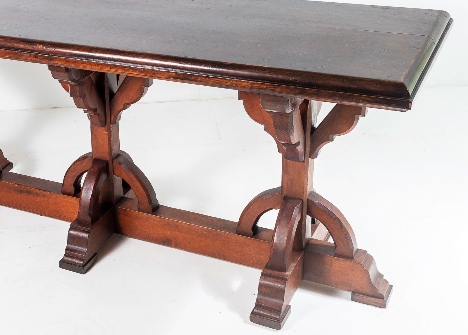Large Scale Victorian Ecclesiastical Gothic Revival Aesthetic Centre Table In The Manner Of A.W.N Pugin photo vintage