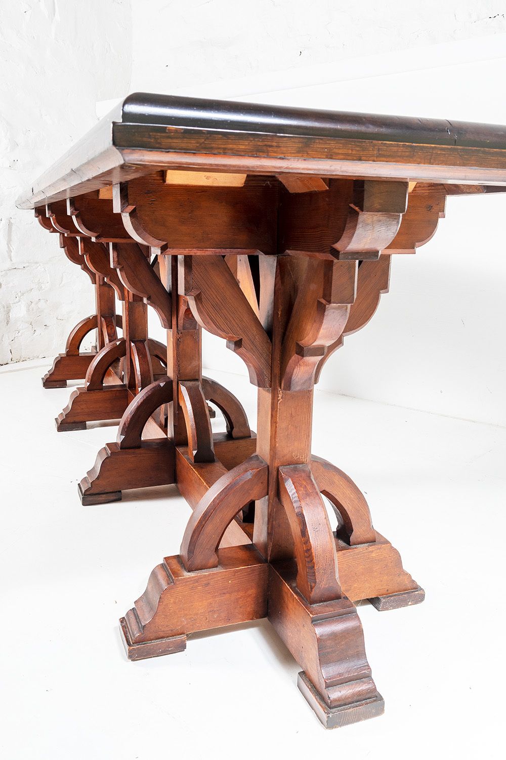 photo for sale Large Scale Victorian Ecclesiastical Gothic Revival Aesthetic Centre Table In The Manner Of A.W.N Pugin