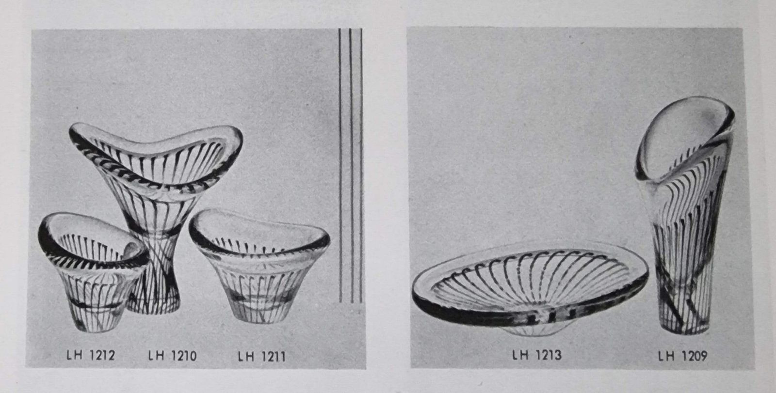 Home Decor Vicke Lindstrand For Kosta Glasbruk (Kosta Boda), Kanterelli Form, Striped Footed Dish, 1950s, Rare photo