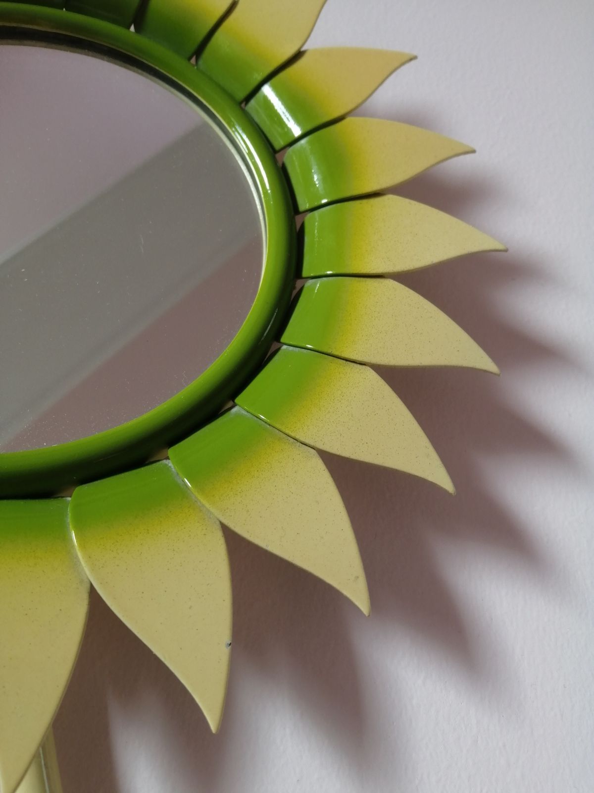Chaty Vallauris Metal Sunflower Mirror 1960s/1970's Handmade photo vinterior