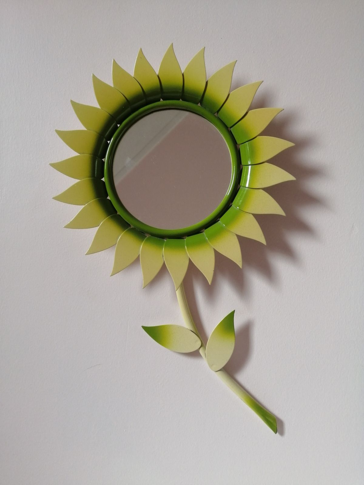 Chaty Vallauris Metal Sunflower Mirror 1960s/1970's Handmade