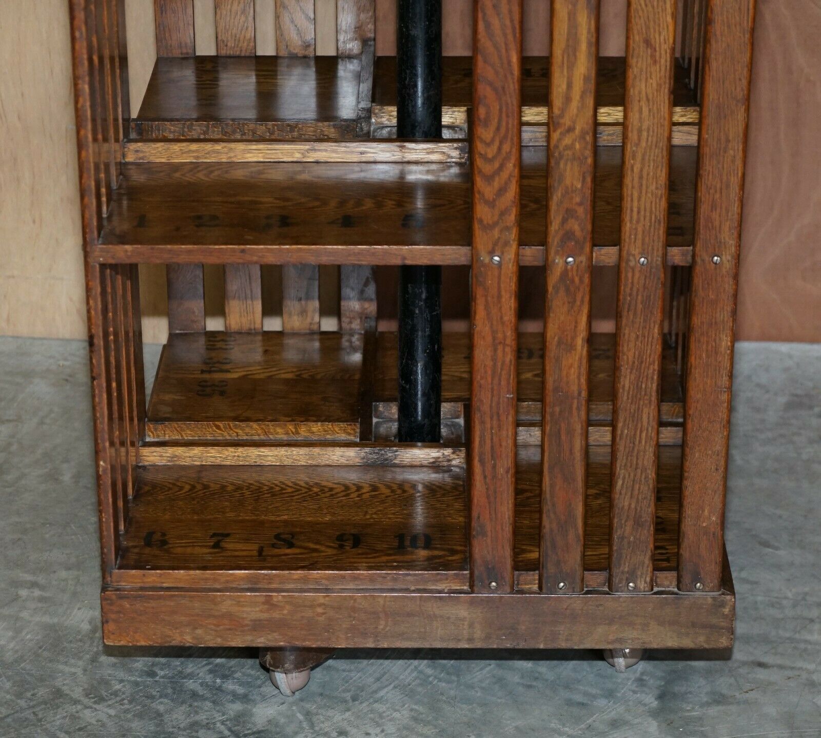 Very Large Circa 1880 Antique Victorian English Oak Revolving Bookcase Table photo for sale
