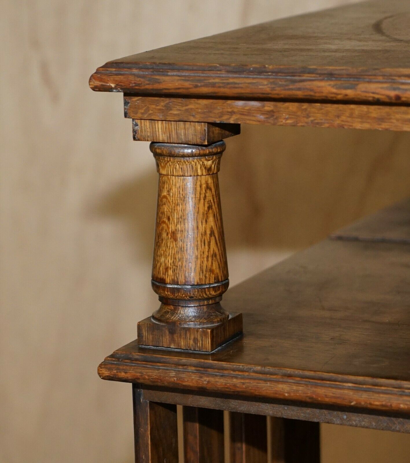 Very Large Circa 1880 Antique Victorian English Oak Revolving Bookcase Table photo buy