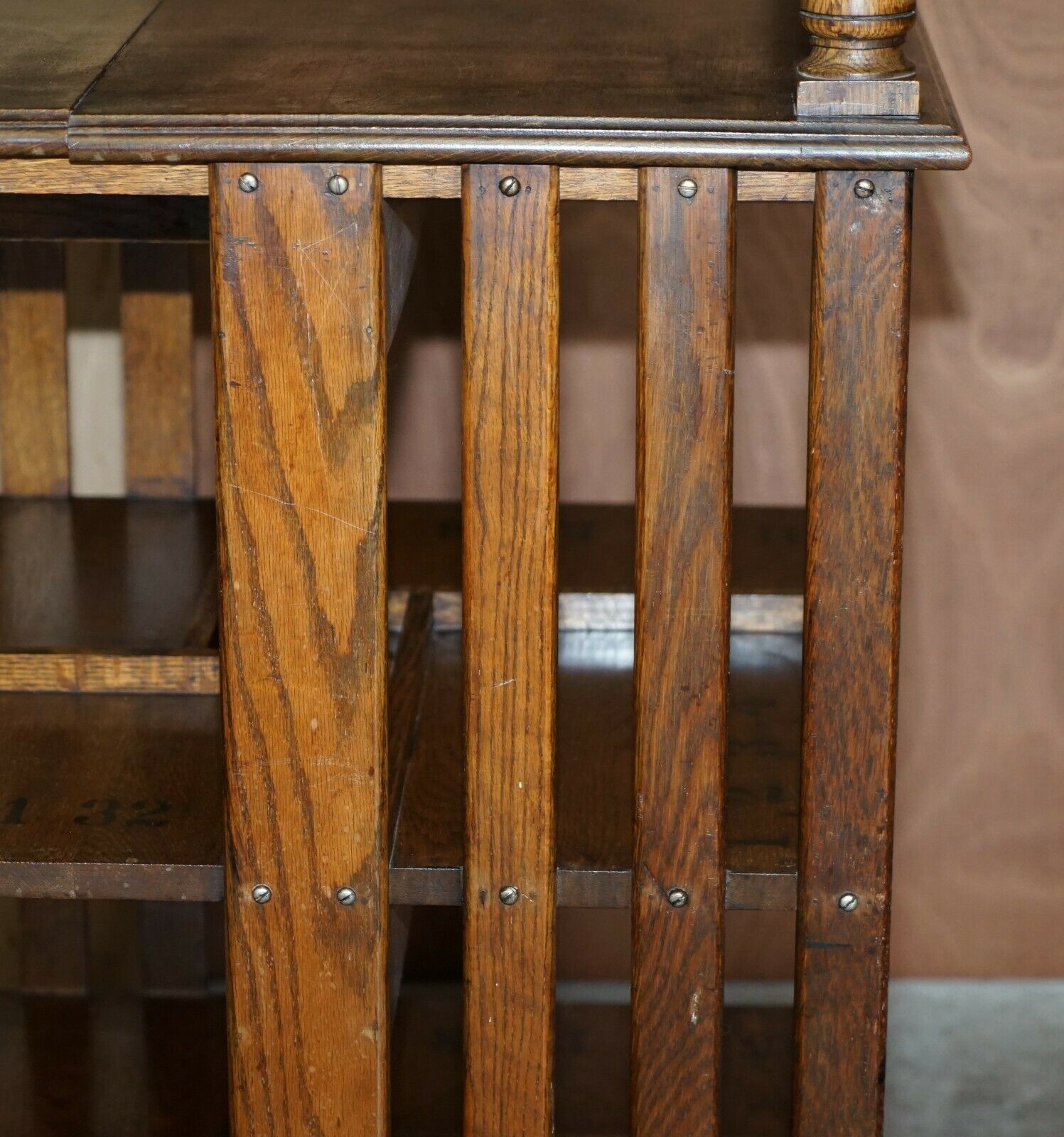 2350.0 Very Large Circa 1880 Antique Victorian English Oak Revolving Bookcase Table photo