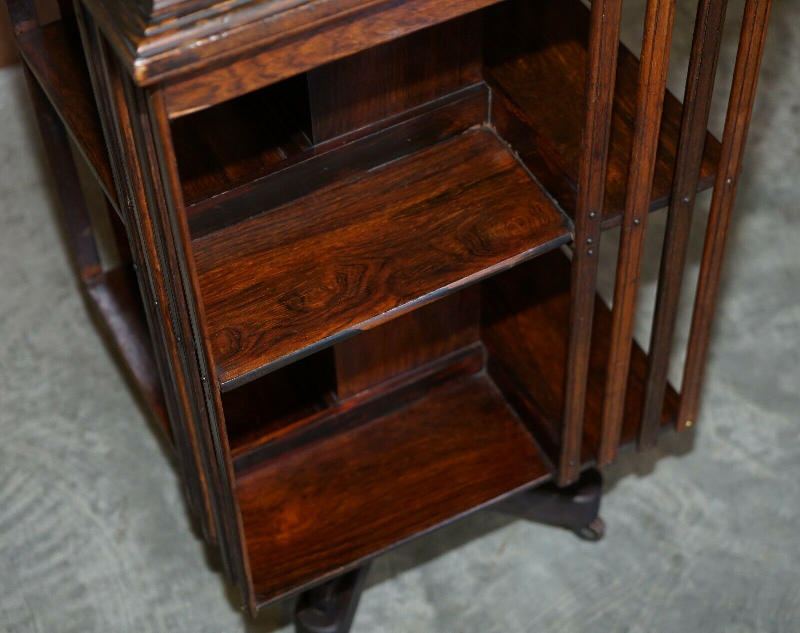 Circa 1900 Edwardian Rosewood Revolving Bookcase Sheraton Inlaid Book Table photo Furniture