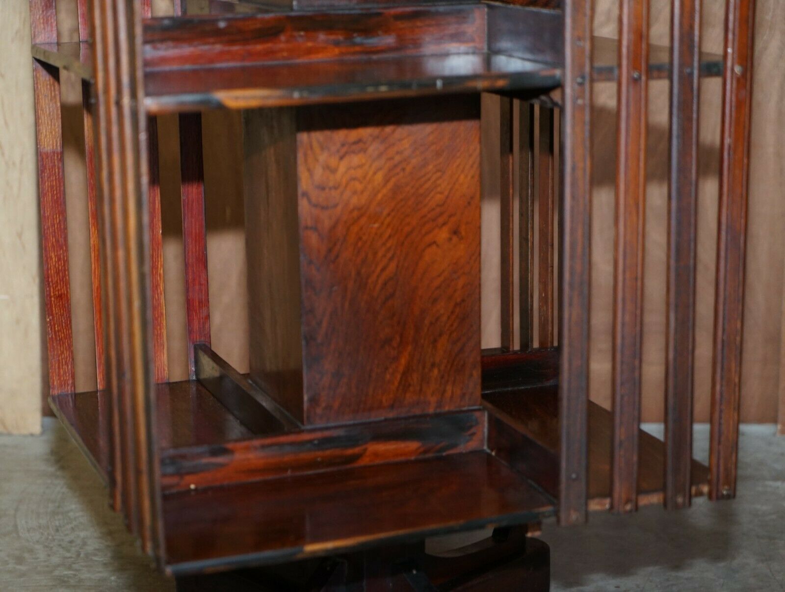 1500.0 Circa 1900 Edwardian Rosewood Revolving Bookcase Sheraton Inlaid Book Table photo
