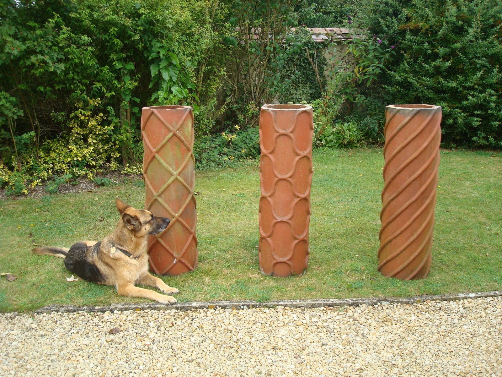 19th Century Trio Of Large Terracotta Chimney Pots photo furniture