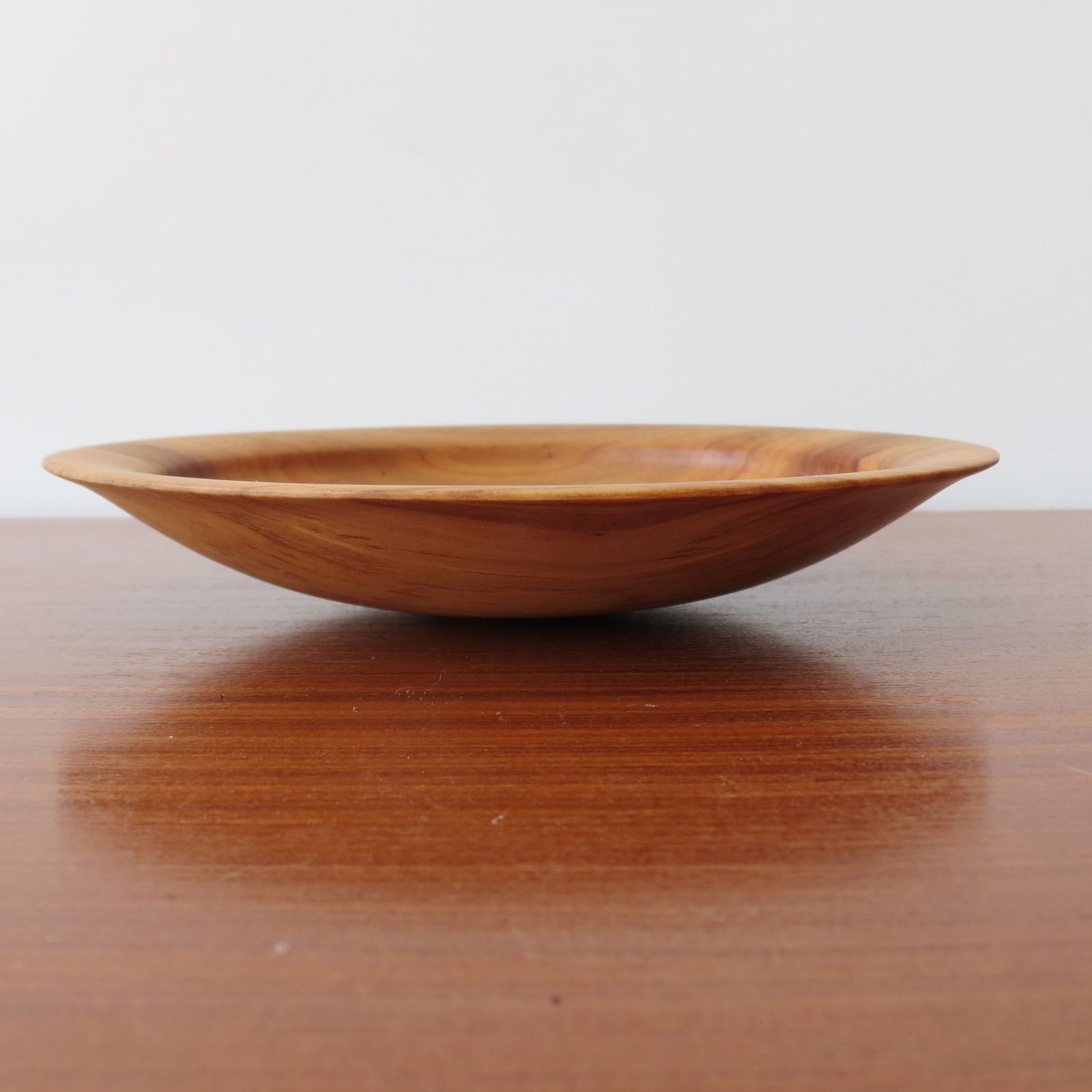 Handmade Hand Turned Wooden Bowl Apple Wood 1990s photo for sale
