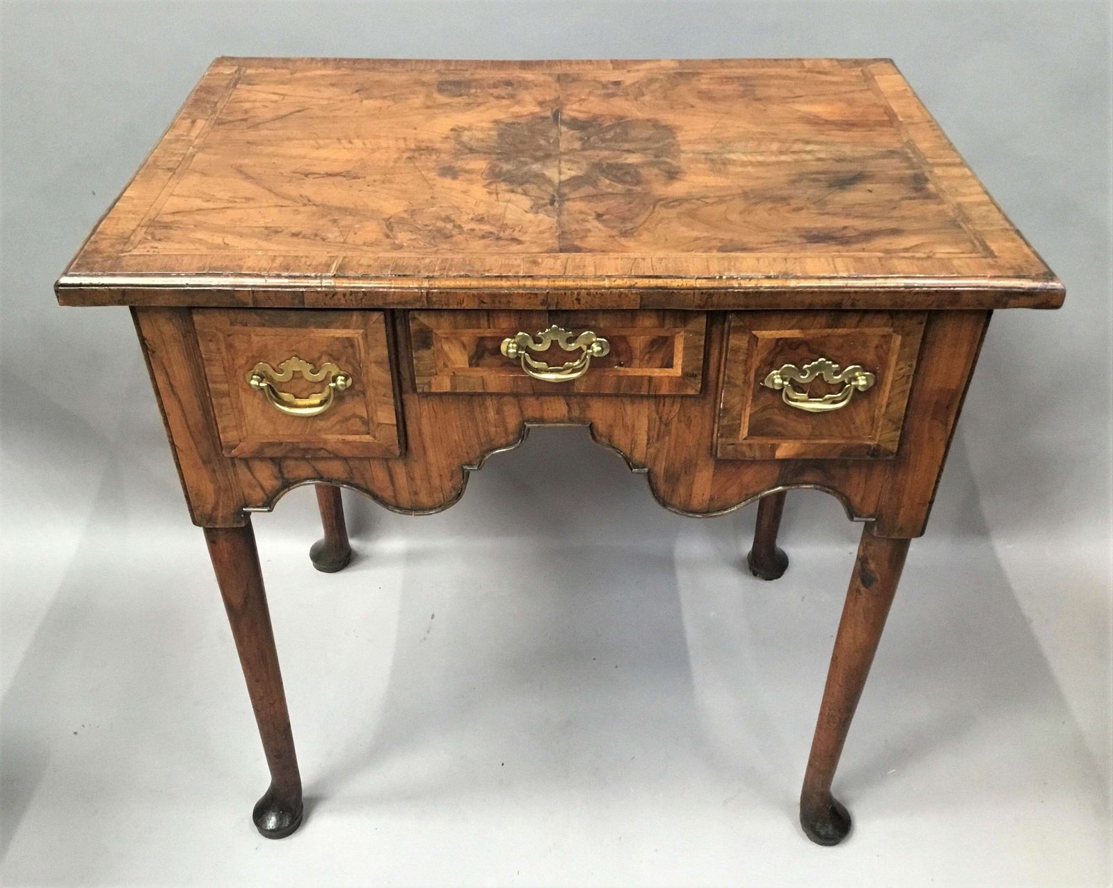George I Figured Walnut Lowboy