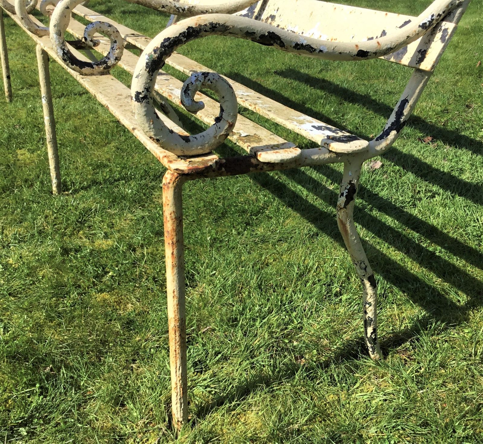 C19th Iron Four Seater Garden Seat Bench photo vinterior
