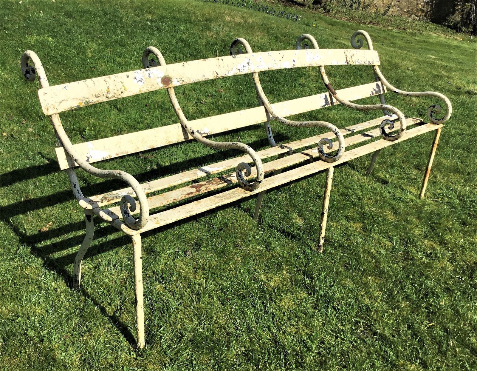 Garden Furniture C19th Iron Four Seater Garden Seat Bench photo