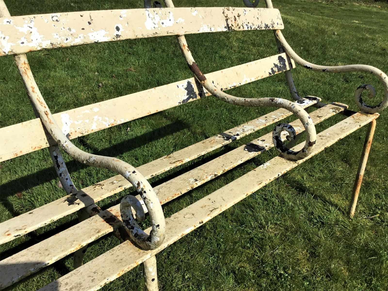 2145.0 C19th Iron Four Seater Garden Seat Bench photo