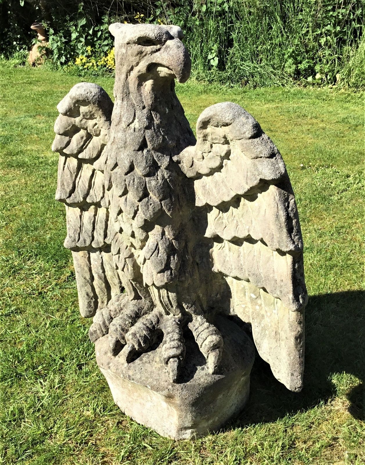 C20th Large Composition Stone Eagle photo Garden Decor