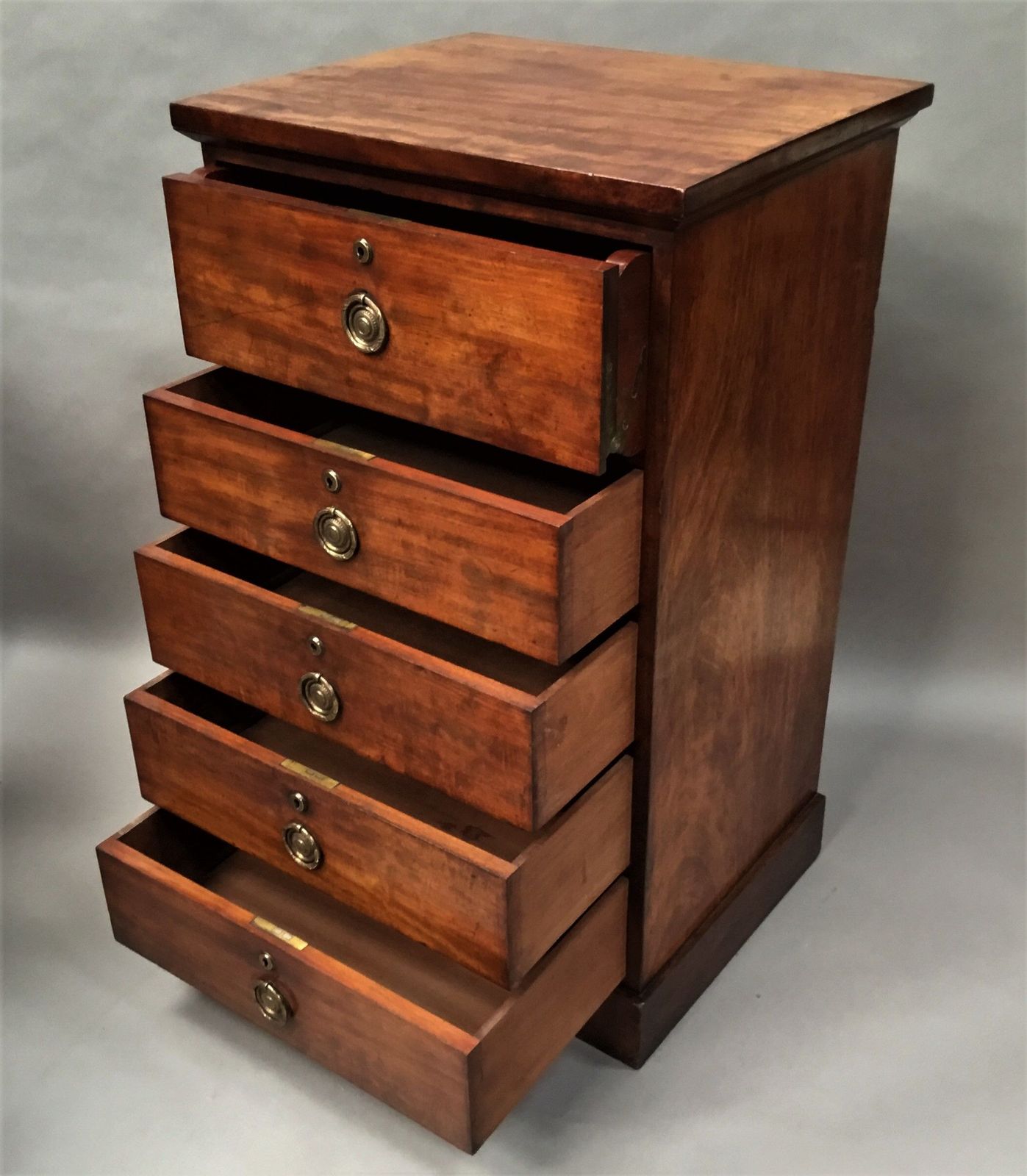 Regency Mahogany Secretaire Chest Of Drawers Pedestal Cabinet photo buy