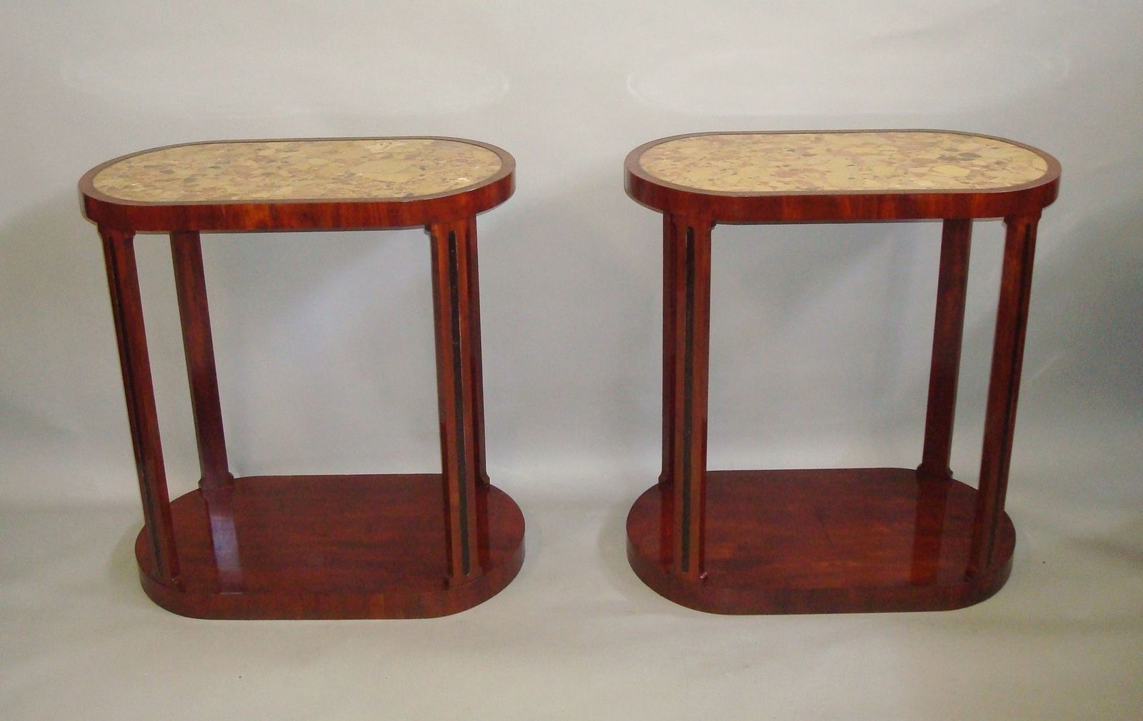 19th Century Pair Of Mahogany And Marble End Tables photo furniture
