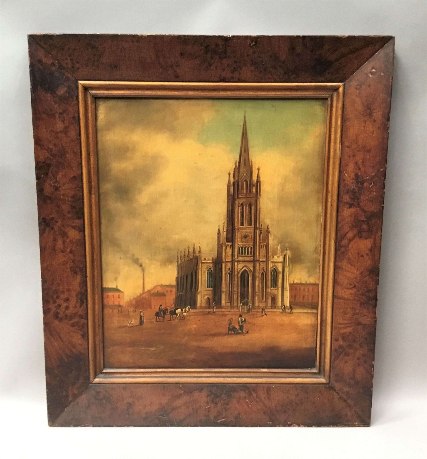 Regency Oil Painting Of Christ Church, Doncaster