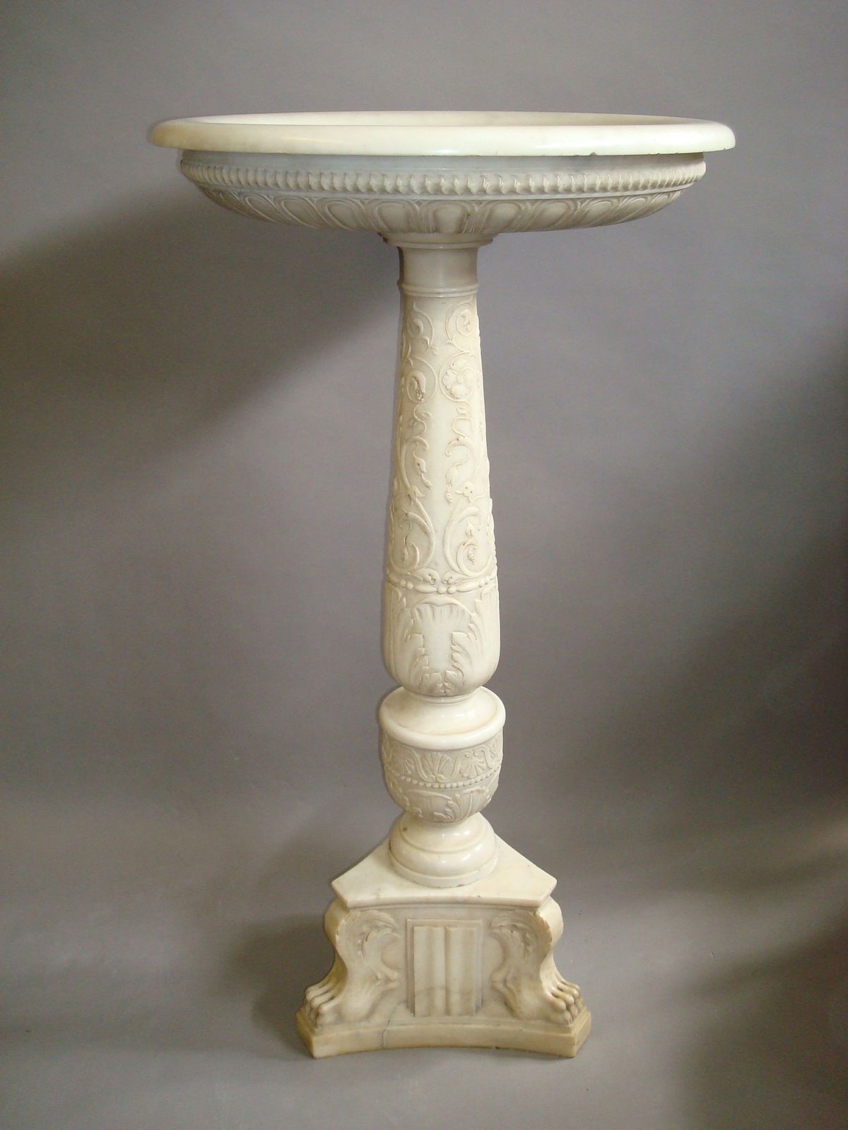C19th Carved Marble Tazza On Pedestal photo for sale
