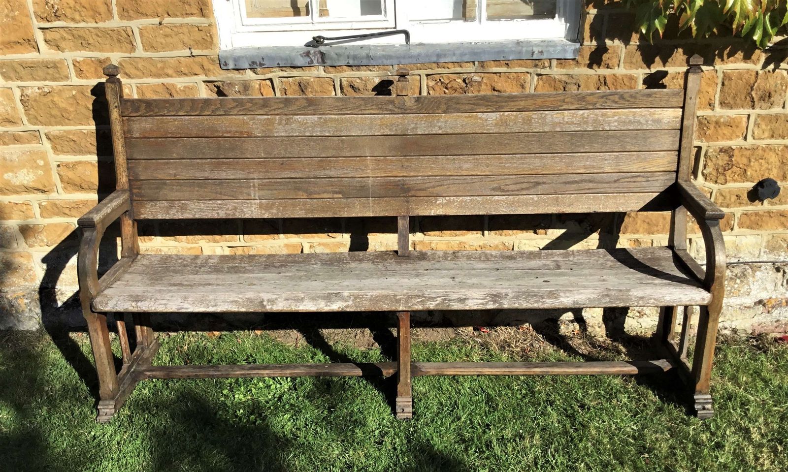 19th Oak Orangery Bench / Garden Seat photo furniture