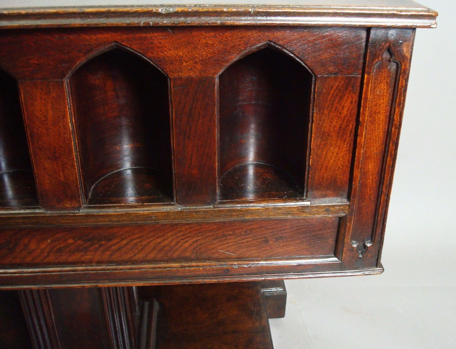 19th Century Gothic Oak Champagne Table photo vintage