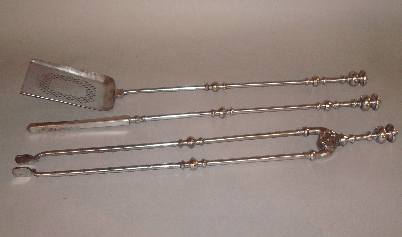 George IV Set Of Polished Steel Fire Irons photo Home Fixtures