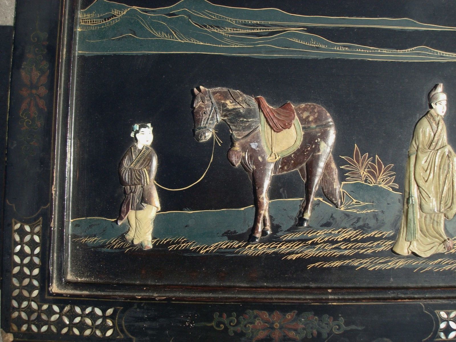 C20th Chinese Black And Gilt Lacquered Low Table photo for sale