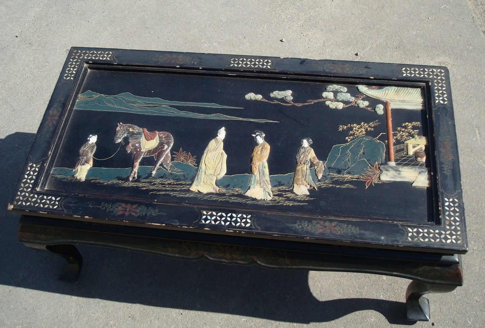 photo furniture C20th Chinese Black And Gilt Lacquered Low Table