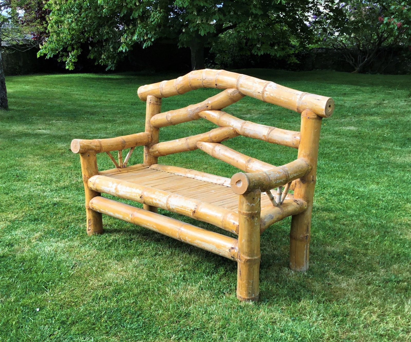 C20th Bamboo Garden Seat / Conservatory Seat