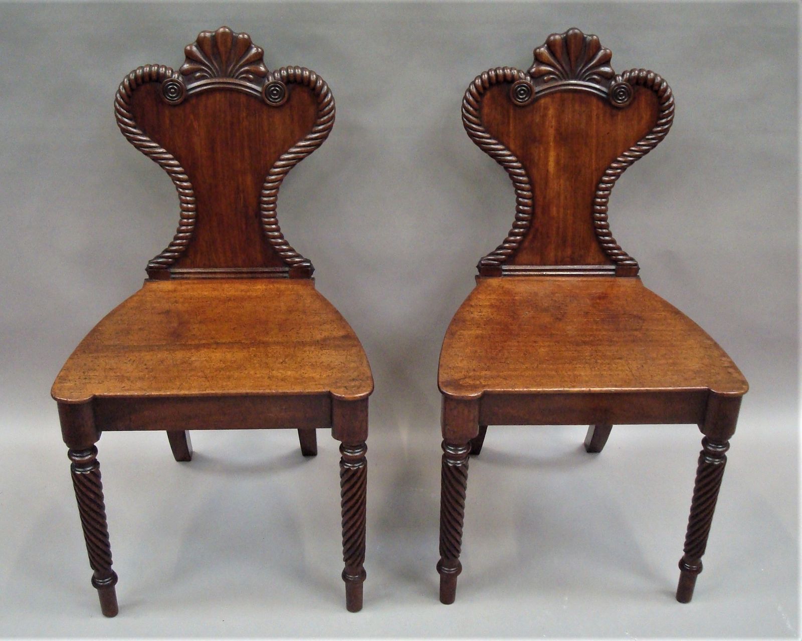 Regency Pair Of Mahogany Hall Chairs photo furniture