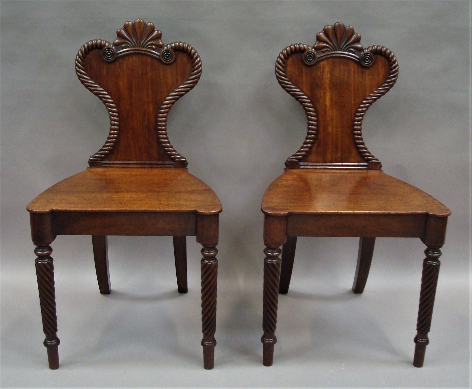 Regency Pair Of Mahogany Hall Chairs photo for sale