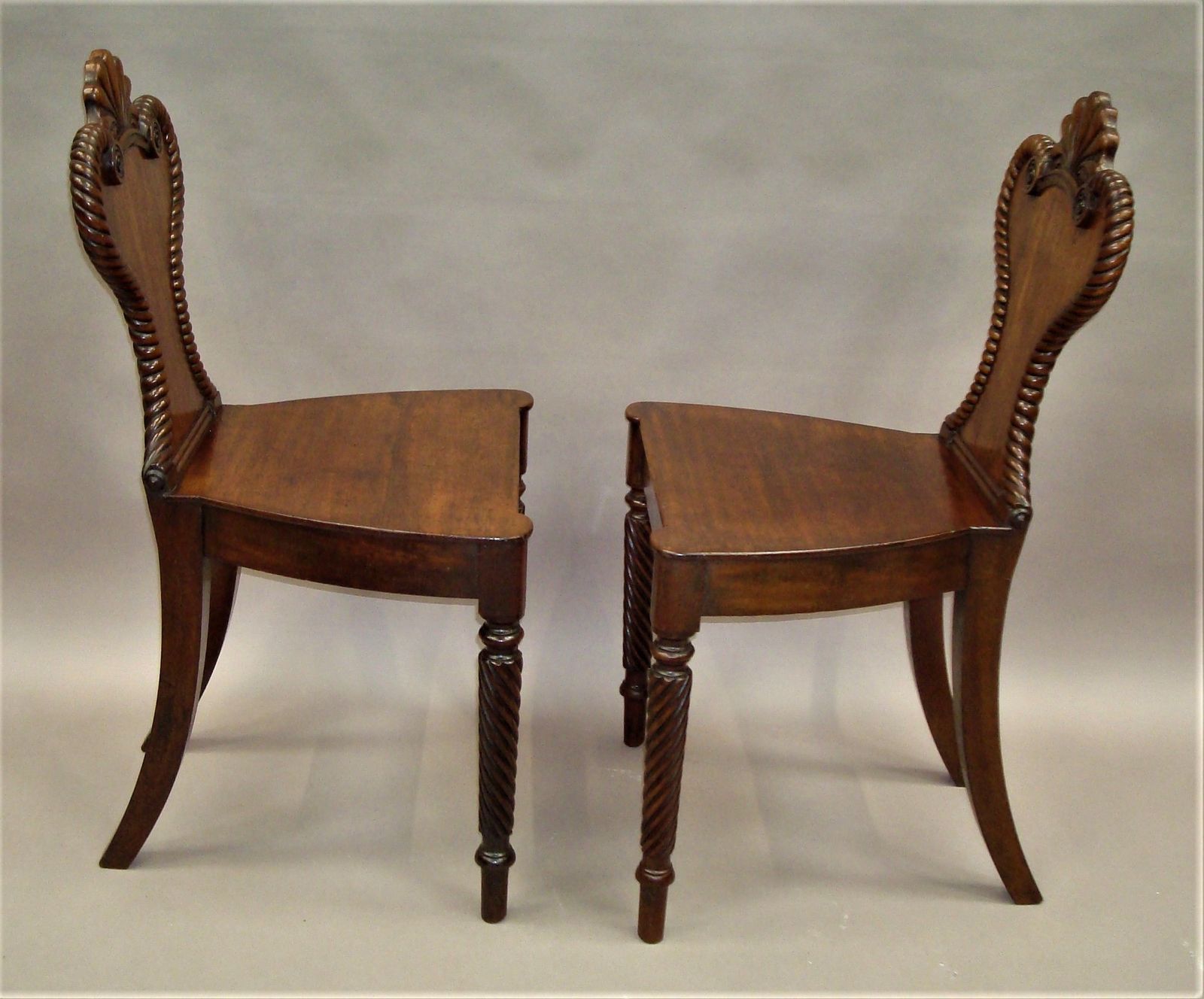 photo for sale Regency Pair Of Mahogany Hall Chairs