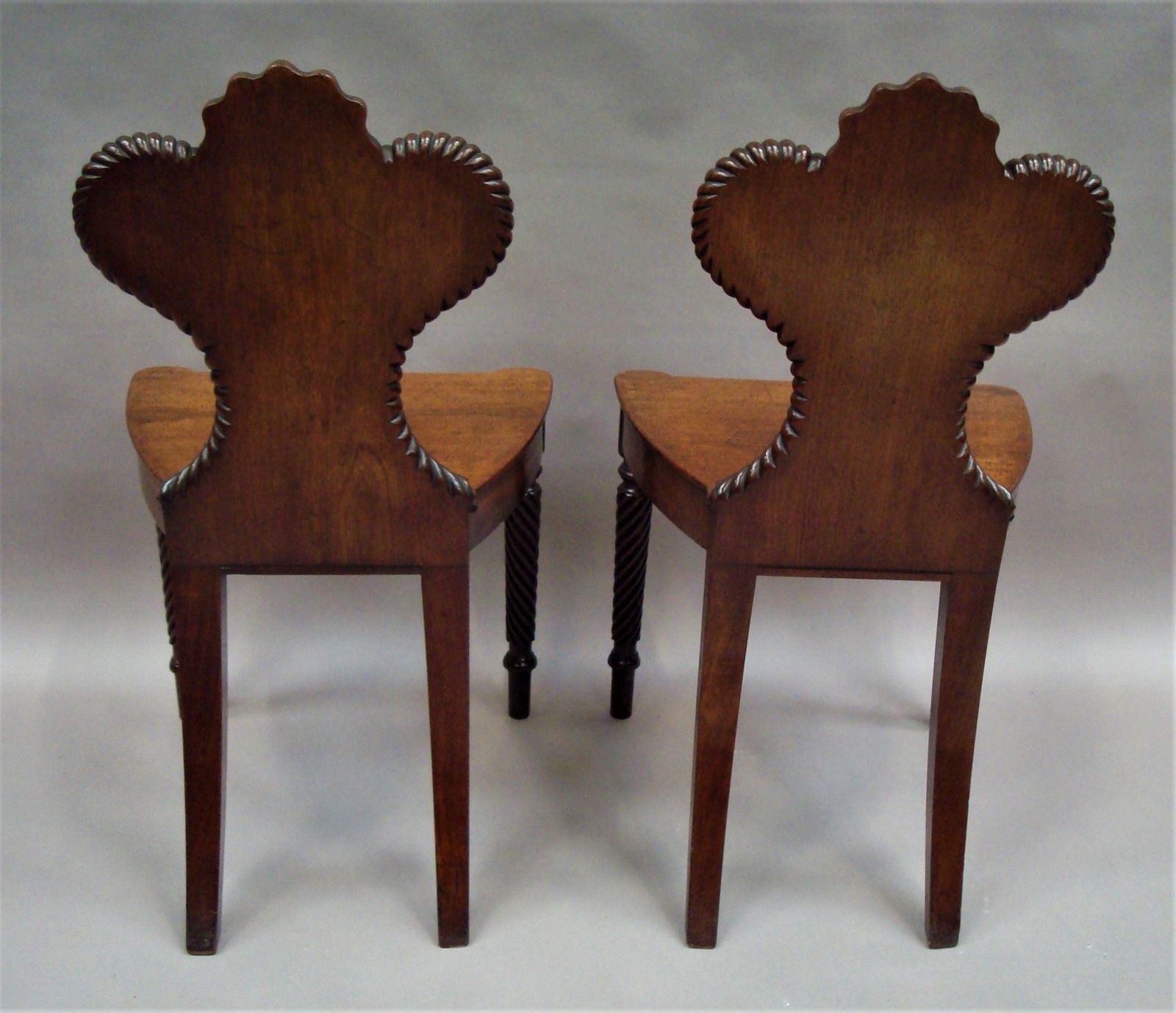 Furniture Regency Pair Of Mahogany Hall Chairs photo