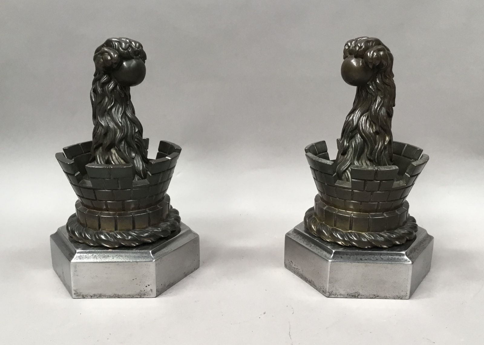 19th Pair Of Bronze Door Stops / Door Porters Or Andirons photo for sale