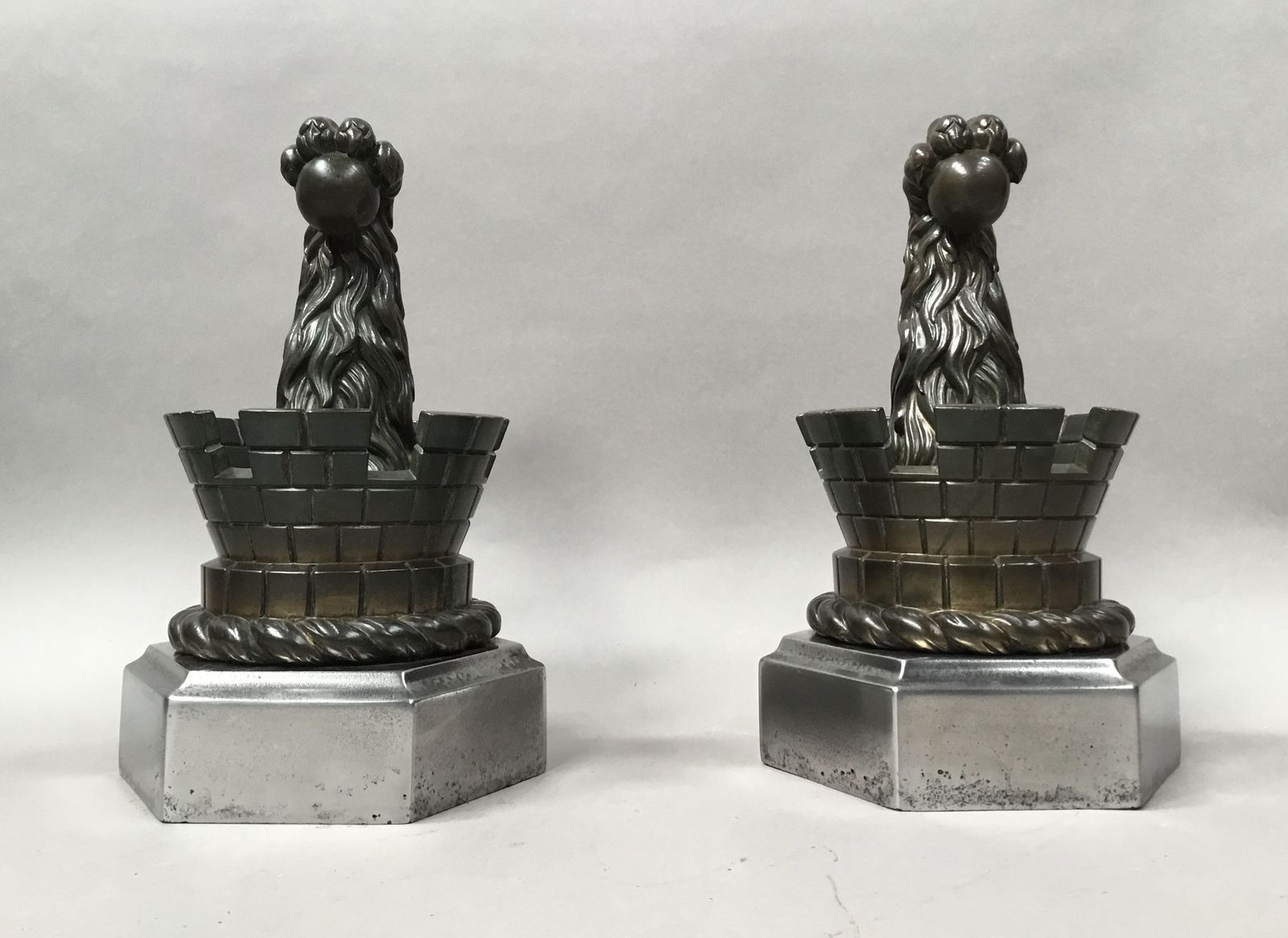 19th Pair Of Bronze Door Stops / Door Porters Or Andirons photo Home Fixtures