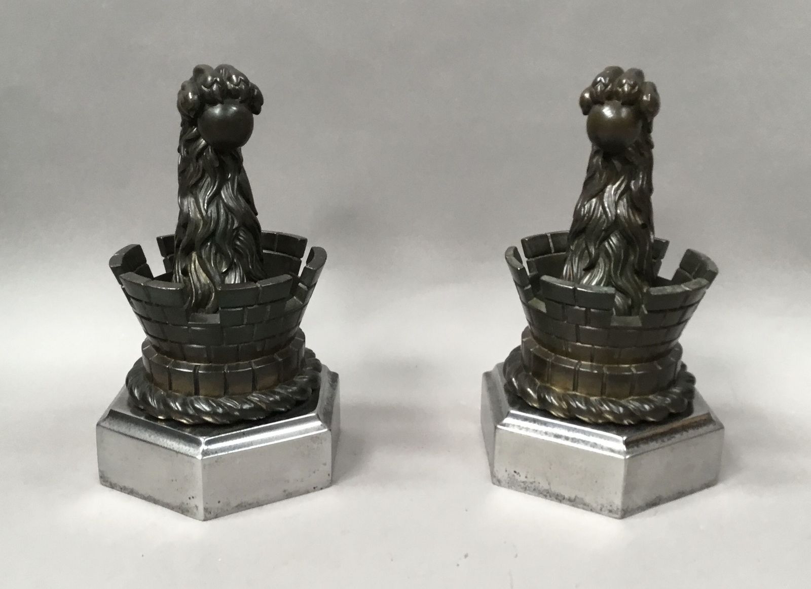19th Pair Of Bronze Door Stops / Door Porters Or Andirons photo vinterior
