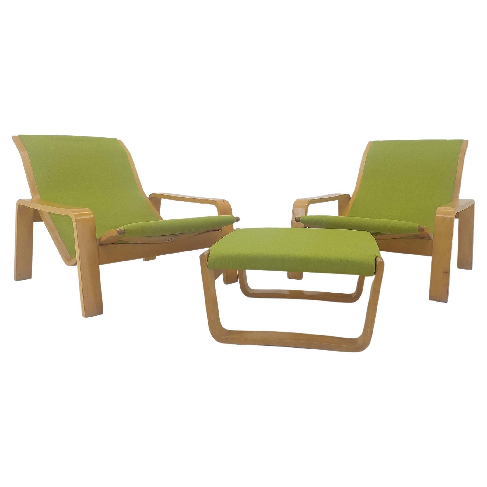 Pair Of Lounge Chairs Pulkka, Ilmari Lappalainen For Asko, Finland, 1970s