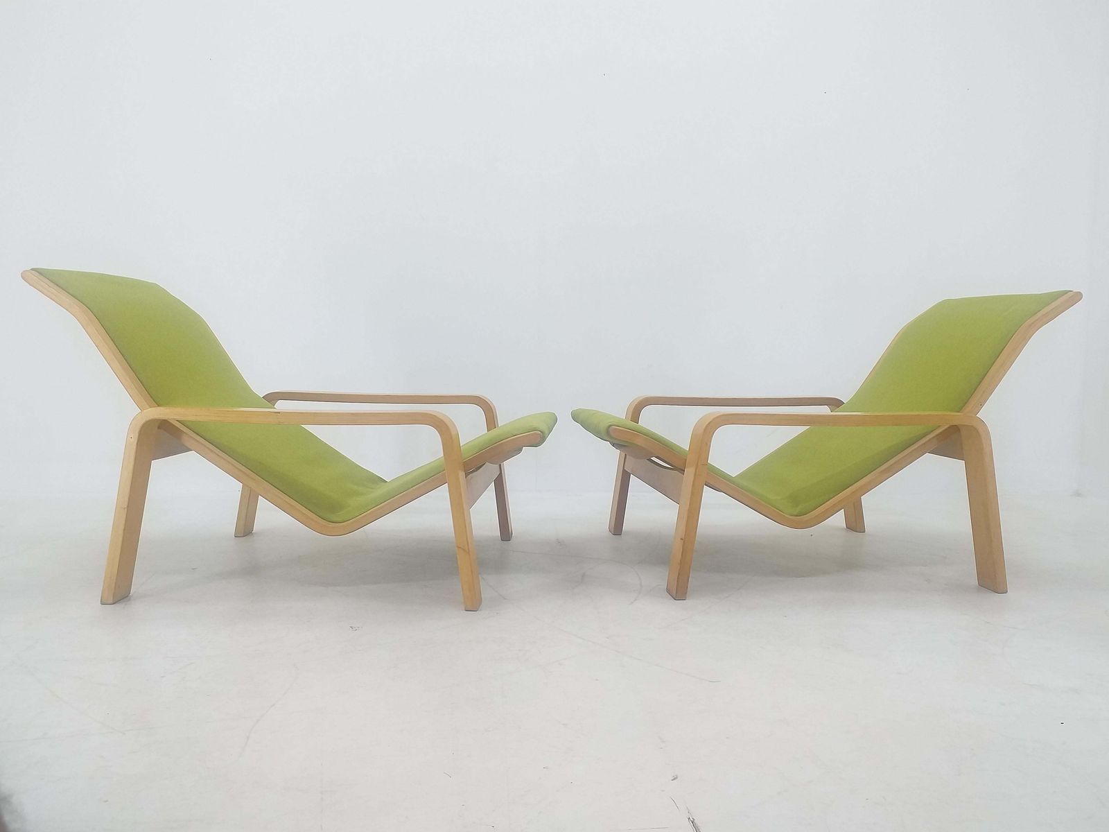 Furniture Pair Of Lounge Chairs Pulkka, Ilmari Lappalainen For Asko, Finland, 1970s photo