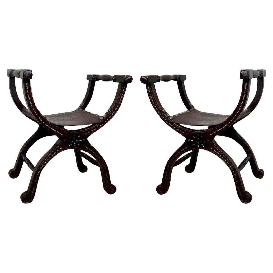 19th Century Period Gustavian Pair Of Benches Carved Rams Head And Hoof